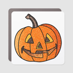 Glitter Jack O'Lantern Car Magnet