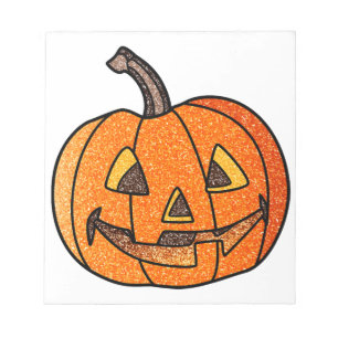 Glitter Jack O'Lantern Notepad