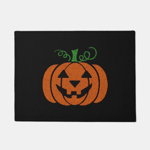 Glitter Jack Pumpkin Smile Halloween Shirt Doormat