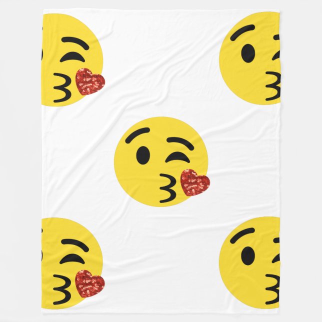 glitter kiss emoji blanket (Front)