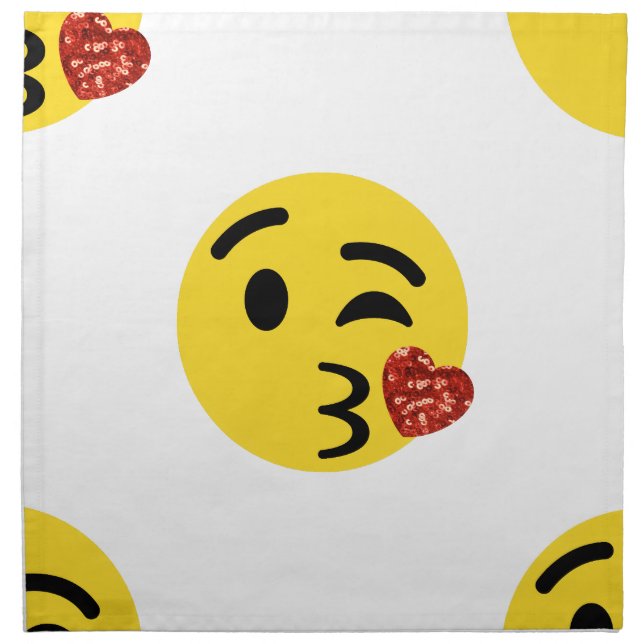 glitter kiss emoji napkin (Front)