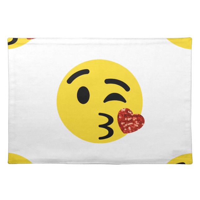 glitter kiss emoji placemat (Front)