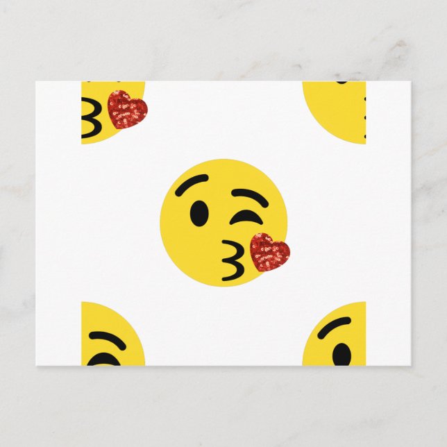 glitter kiss emoji postcard (Front)