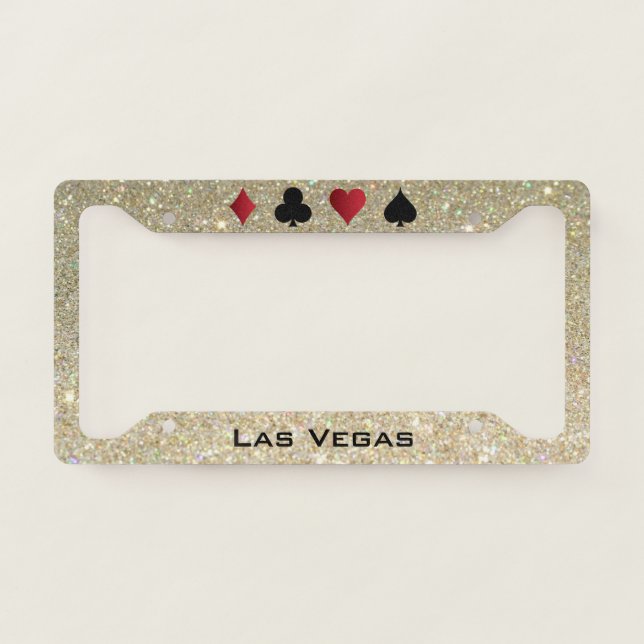 Glitter Las Vegas Licence Plate Frame (Front)