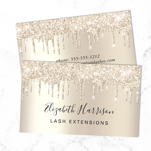 Glitter Lashes Gold Business Card