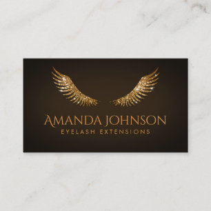 Glitter Lashes Gold Wings Brown Chocolate Card