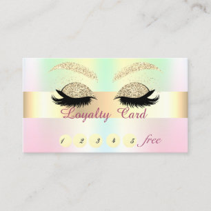 Glitter Lashes Holographic Iridescen Loyalty Card