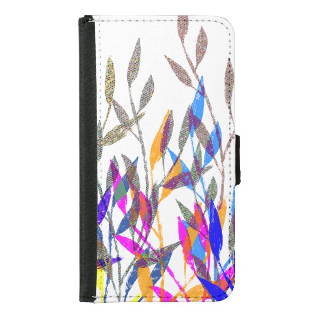 Glitter Leaves  Samsung Galaxy Wallet Case (Front)