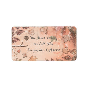 Glitter Leaves Winter Fall Fairy Party Invitation Label