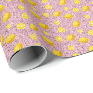Glitter Lemons Wrapping Paper