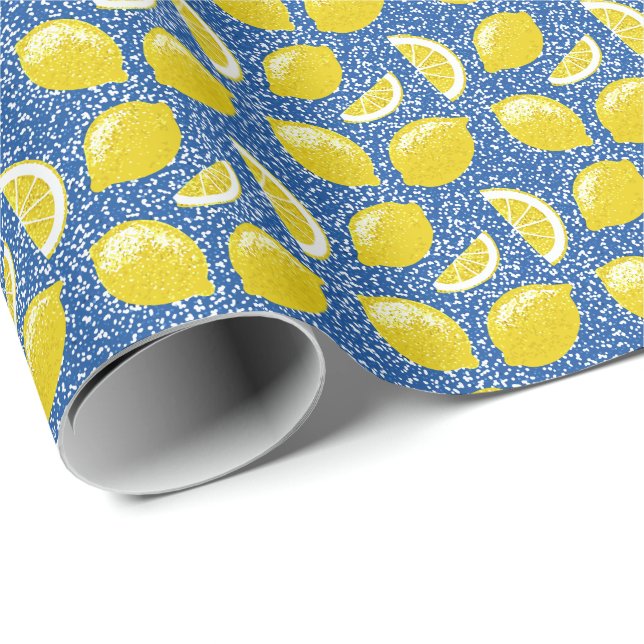 Glitter Lemons Wrapping Paper (Roll Corner)