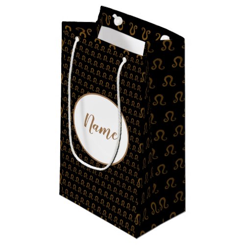 Glitter Leo Sign Astrology Personalized Small Gift Bag