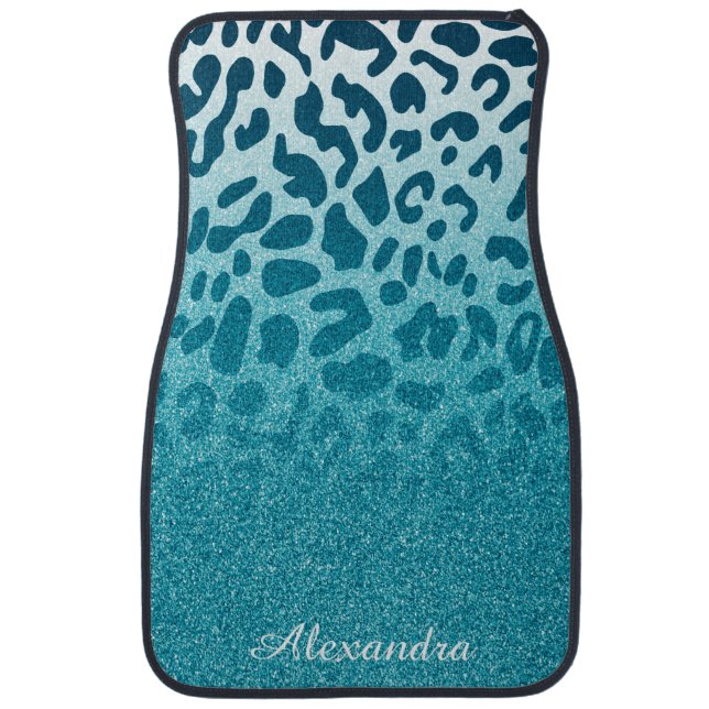 Glitter Leopard Car Floor Mat (Front)