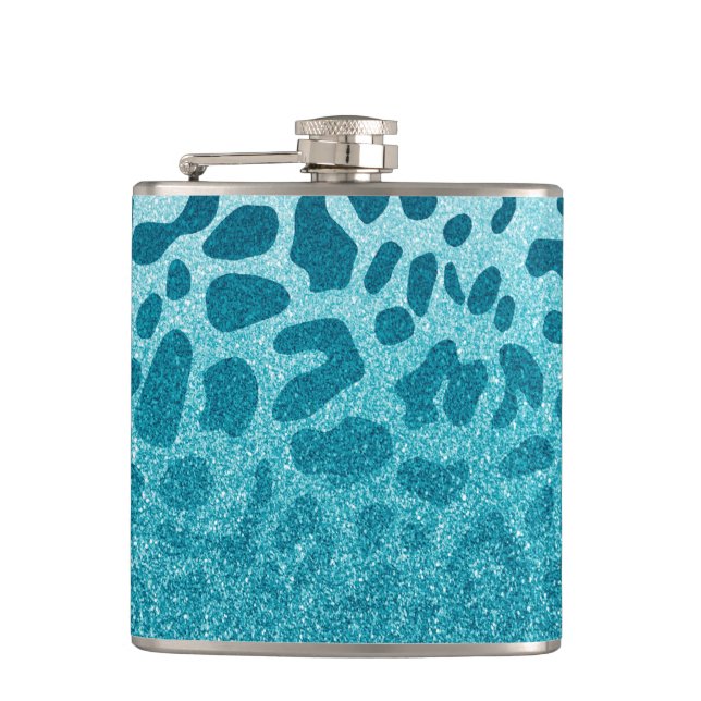 Glitter Leopard Flask (Front)