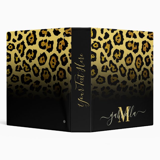 Glitter Leopard Print 3 Ring Binder (Background)