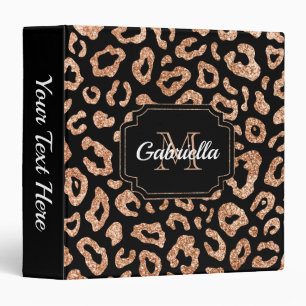 Glitter Leopard Print 3 Ring Binder