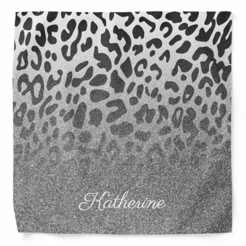 Glitter Leopard Print Bandana