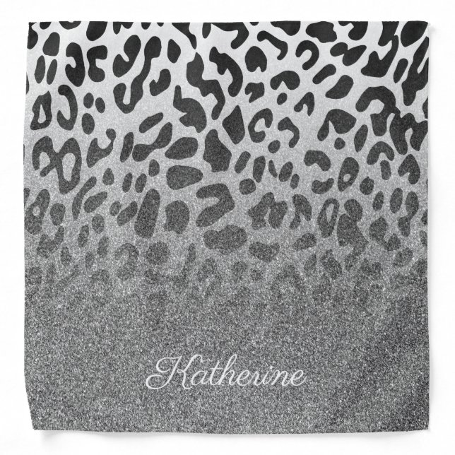 Glitter Leopard Print Bandana (Front)