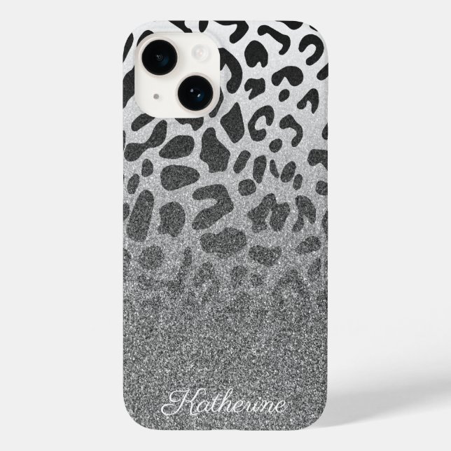 Glitter Leopard Print Case-Mate iPhone Case (Back)