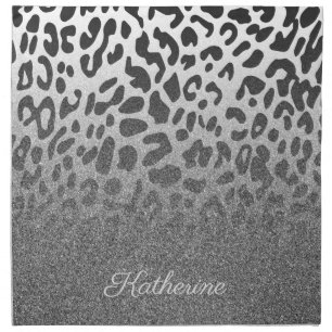 Glitter Leopard Print Cloth Napkin