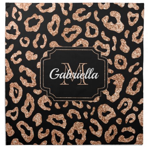 Glitter Leopard Print Cloth Napkin