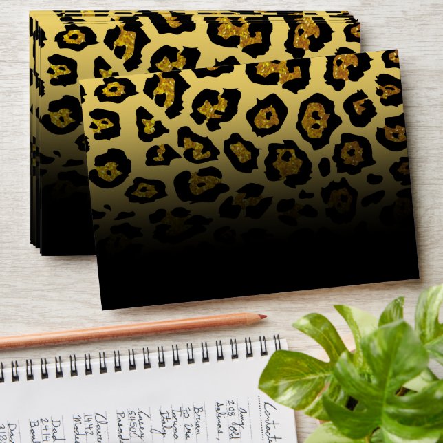 Glitter Leopard Print Envelope (Stacked)