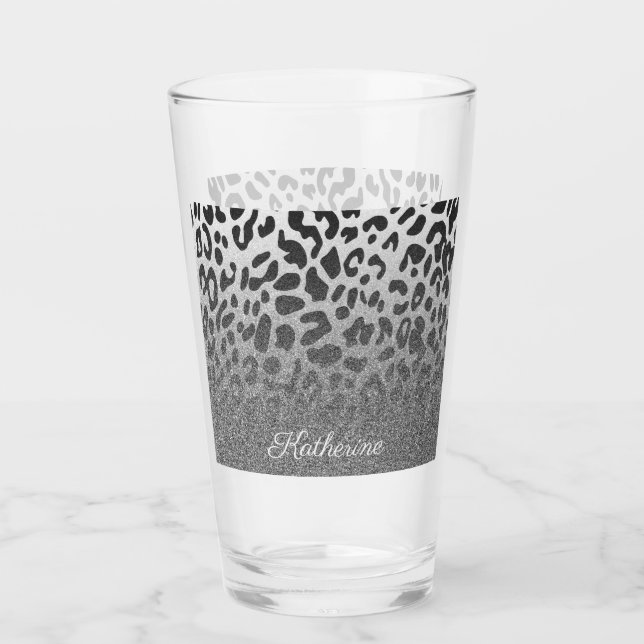 Glitter Leopard Print Glass (Front)