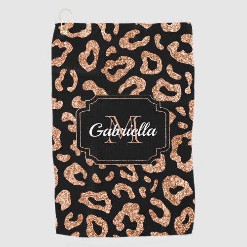 Glitter Leopard Print Golf Towel