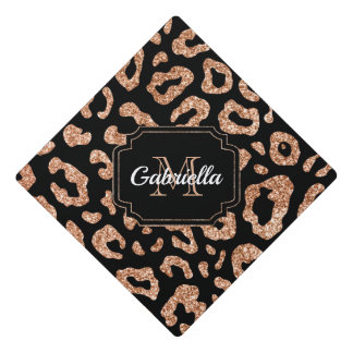 Glitter Leopard Print Graduation Cap Topper