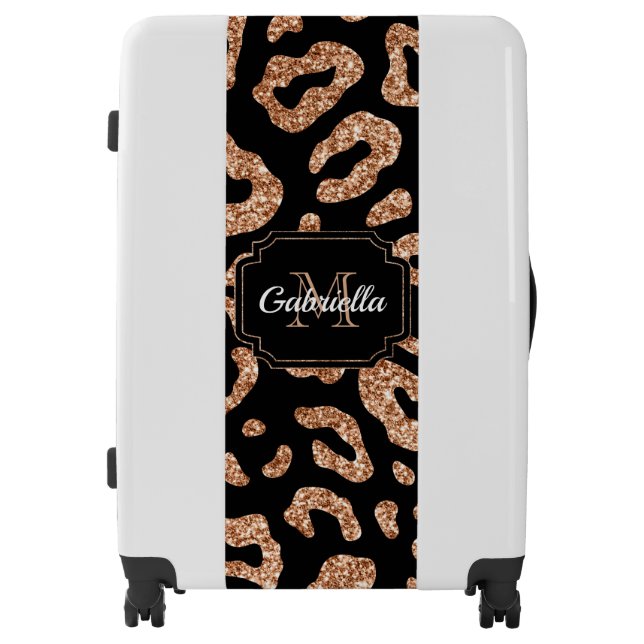 Glitter Leopard Print Luggage (Front)
