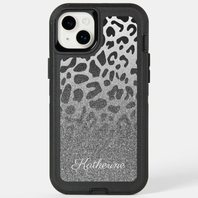 Glitter Leopard Print Otterbox iPhone Case (Back)