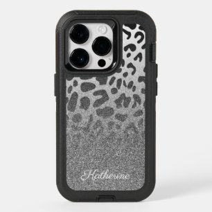 Glitter Leopard Print OtterBox iPhone 14 Pro Case