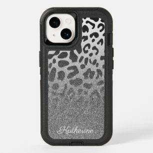 Glitter Leopard Print OtterBox iPhone 14 Case