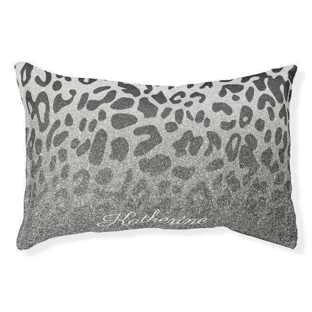 Glitter Leopard Print Pet Bed (Front)