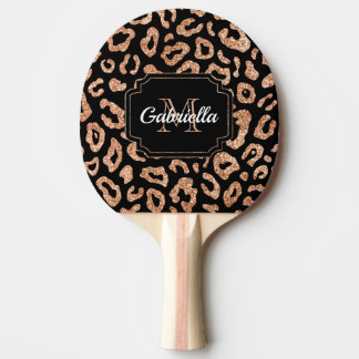 Glitter Leopard Print Ping Pong Paddle