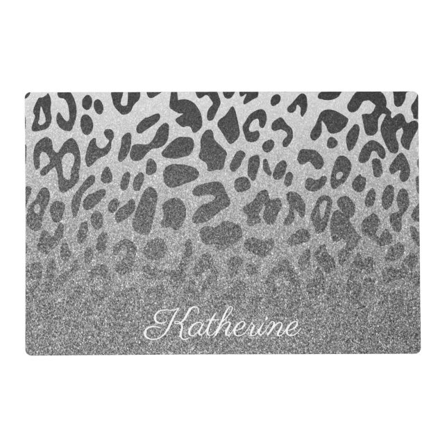 Glitter Leopard Print Placemat (Front)