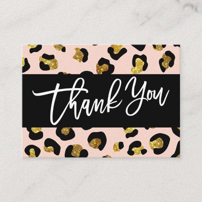 GLITTER LEOPARD PRINT Thank you for your purchase Enclosure Card (Front)