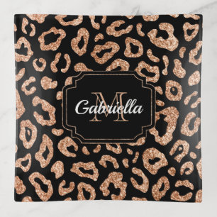 Glitter Leopard Print Trinket Tray