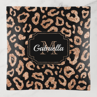 Glitter Leopard Print Trinket Tray