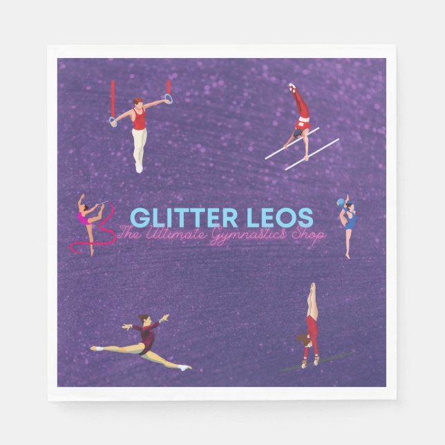 Glitter Leo's - The Ultimate Gymnastics Shop Napkins (Front)