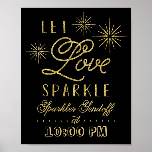 Glitter Let Love Sparkle  Sparkler Send Off Poster