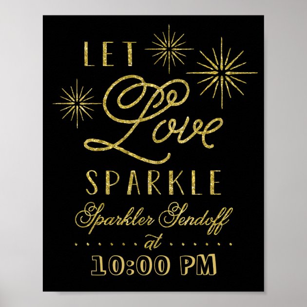 Glitter Let Love Sparkle | Sparkler Send Off Poster