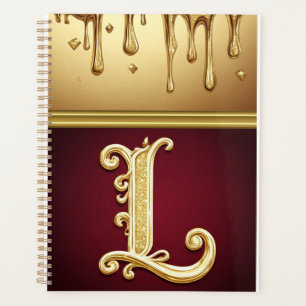 Glitter Letter L Monogram With Dripping Liquid Planner