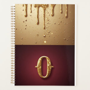 Glitter Letter O Monogram With Dripping Liquid Planner