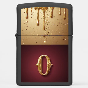 Glitter Letter O Monogram With Dripping Liquid Zippo Lighter