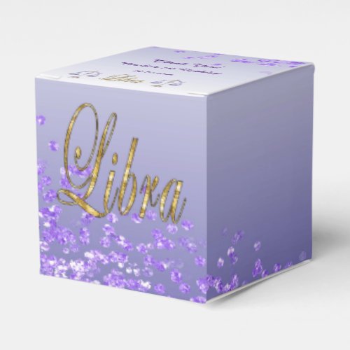 Glitter Libra  Purple Glitter Birthday Favor Boxes