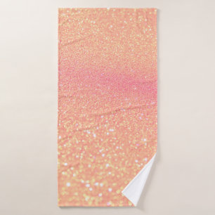 Glitter lights on black background. Out-of-focus Bath Towel