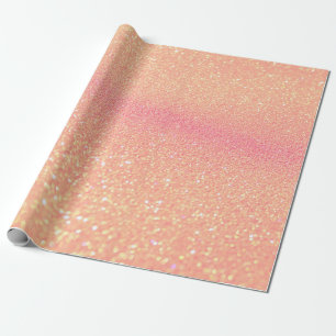 Glitter  lights on black background. Out-of-focus Wrapping Paper