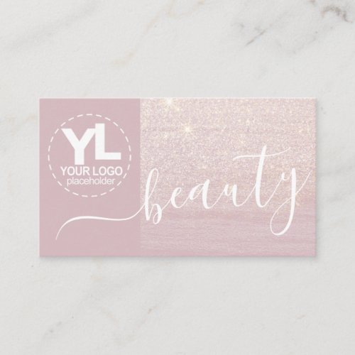 Glitter Lilac Glam Logo Template Luxury Beauty Business Card