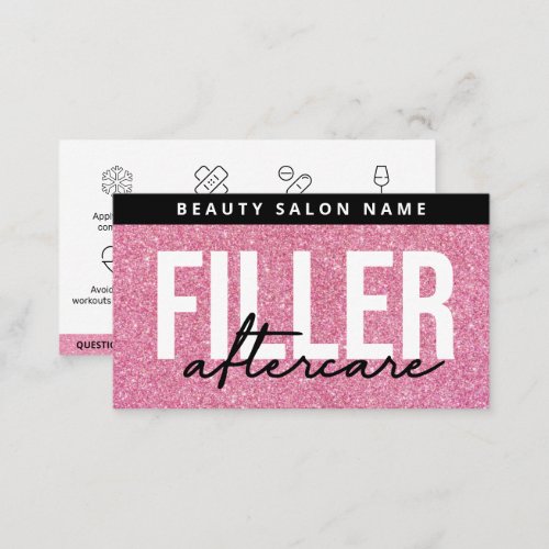 Glitter Lip Filler Botox Aftercare Instruction Business Card